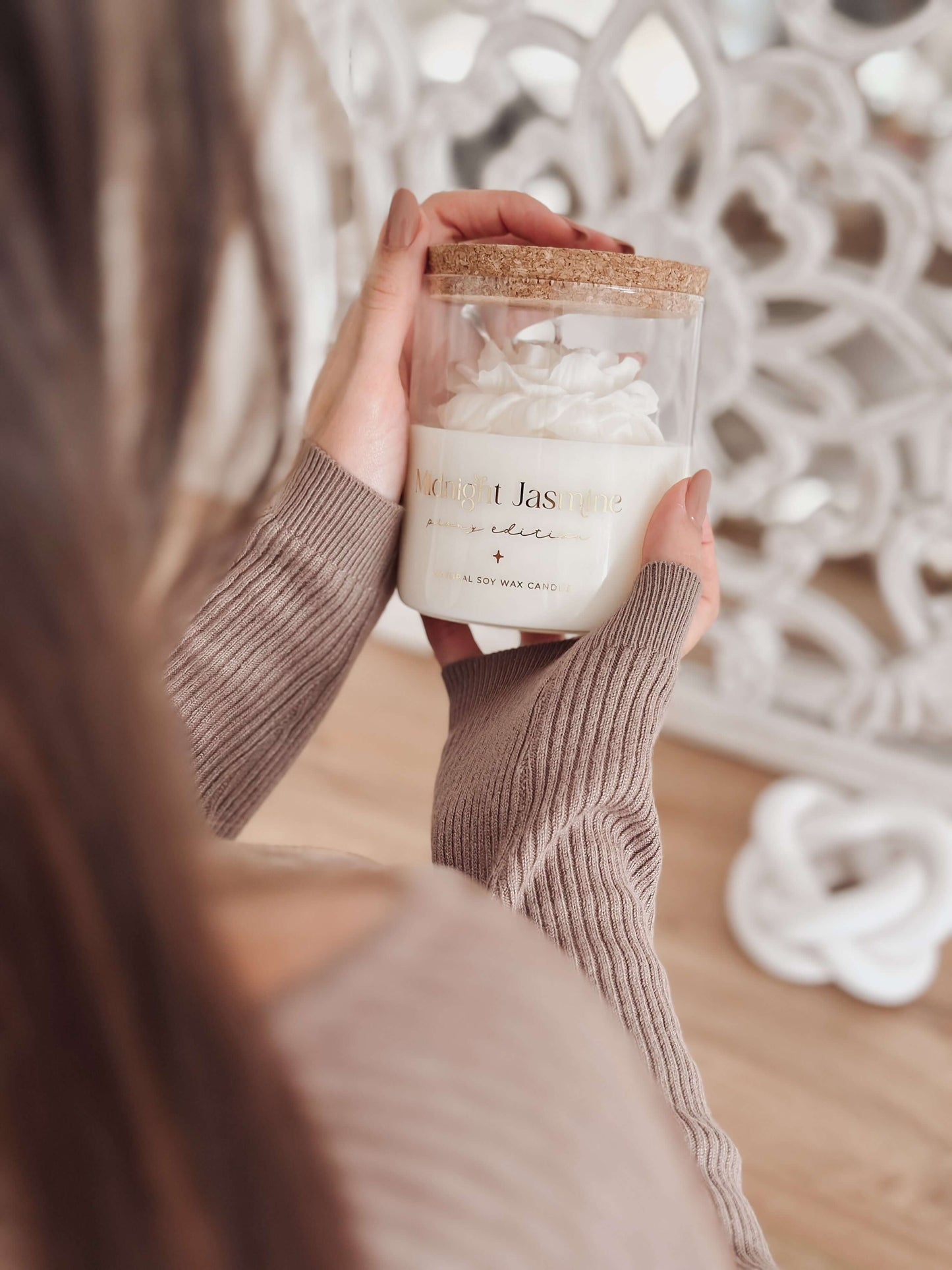 Vela Botánica | Peonía Blanca | Jazmín de Medianoche 400g