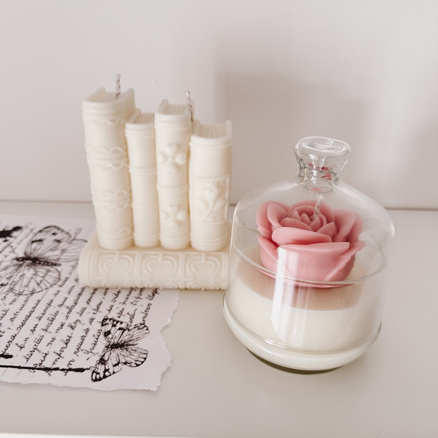 Elegant handmade book lovers candle for literary inspired cozy spaces