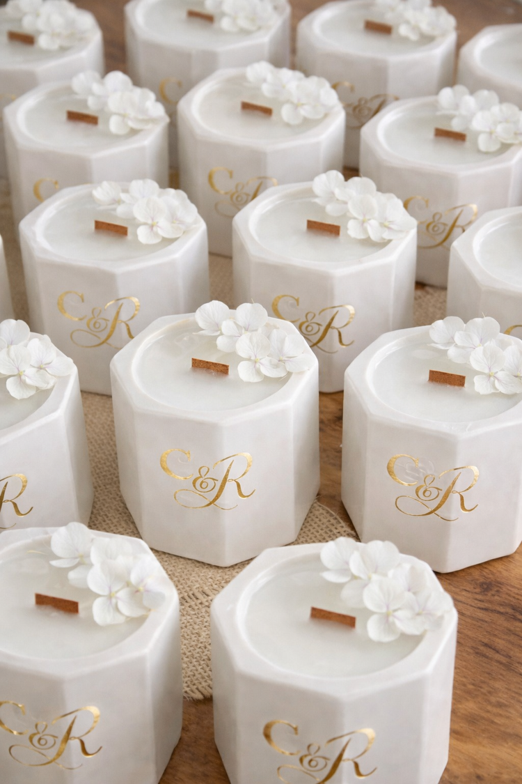 Lembranças de casamento artesanais personalizadas com flores secas - Tsuki Box Portugal