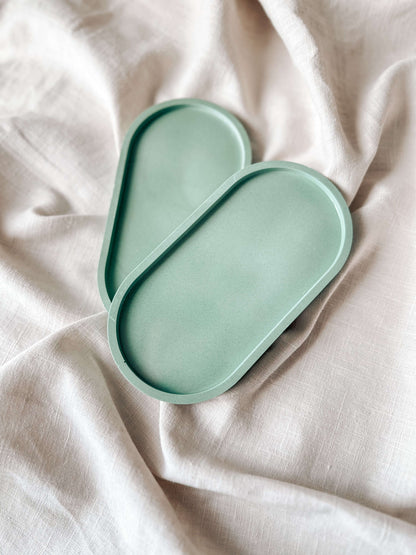 Oval Decorative Base for Candles | Sage Green