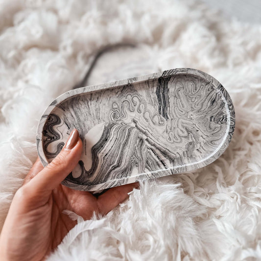 Oval Decorative Candle Plate | Marble