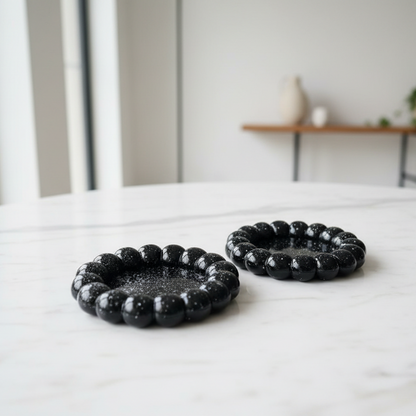 Base Decorativa Bubbles | Negro Salpicado