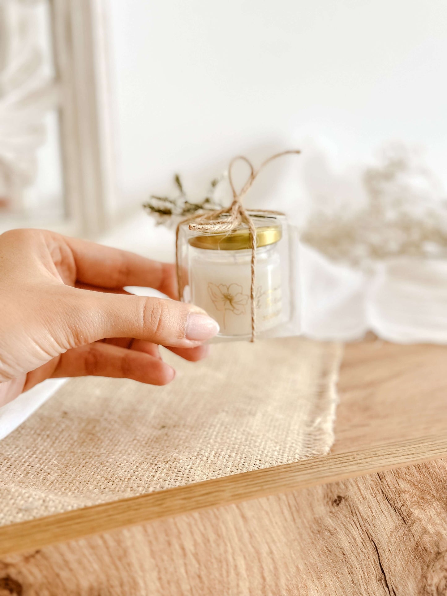 Mini Vela Lembrança Personalizada | Frasco de Vidro 30g | Casamentos, Batizados & Eventos