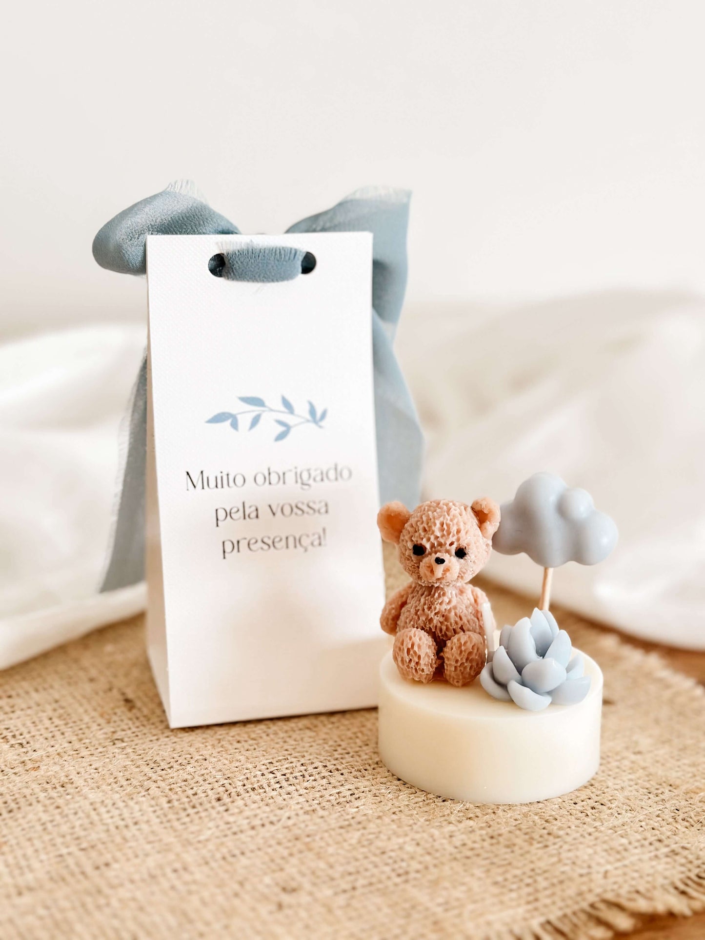 Mini Vela Osito y Nube Azul | Recuerdo de Bautizo o Baby Shower | Desde 3,38€