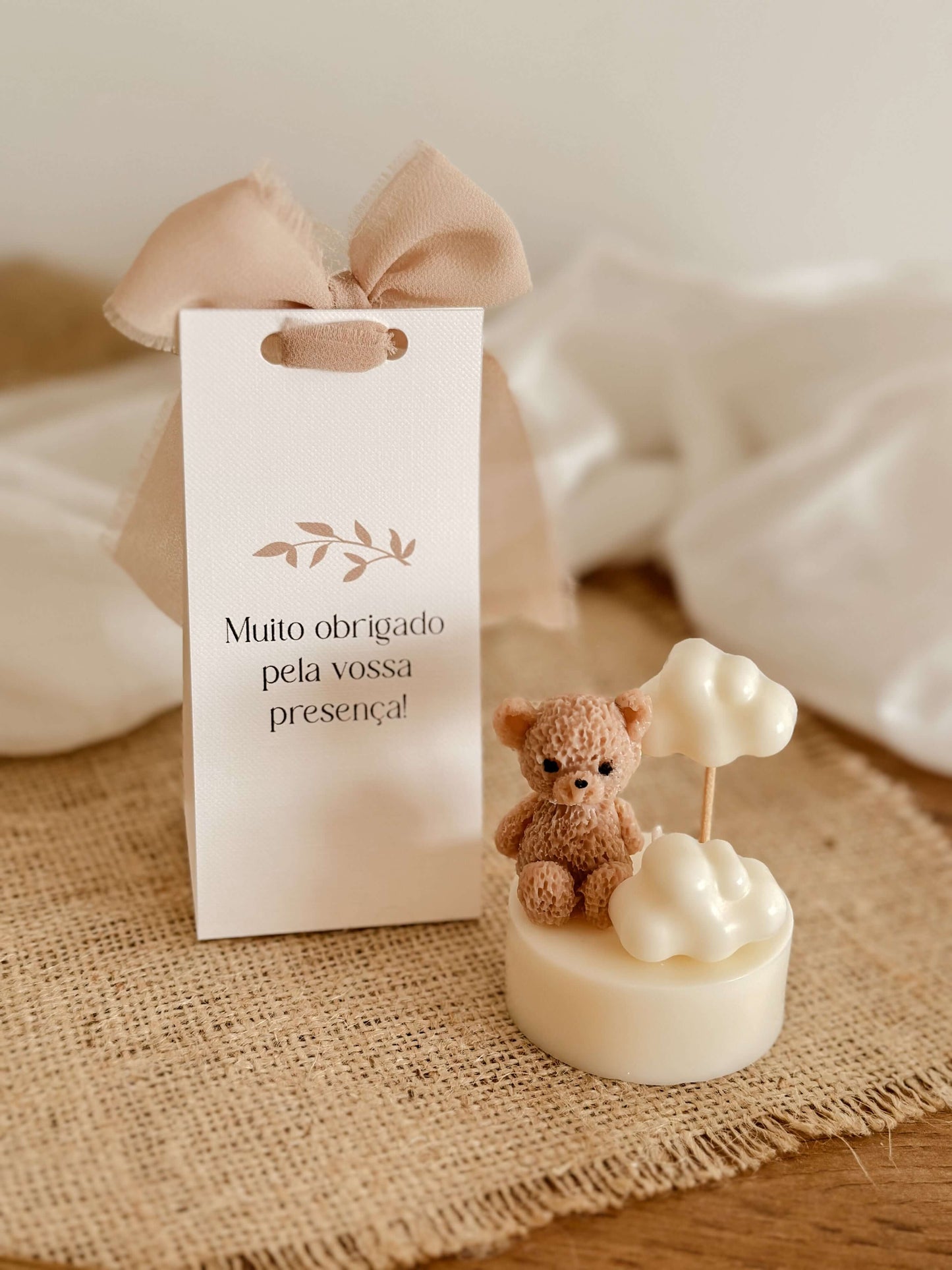 Mini Vela Ursinho & Nuvens | Batizados & Baby Shower