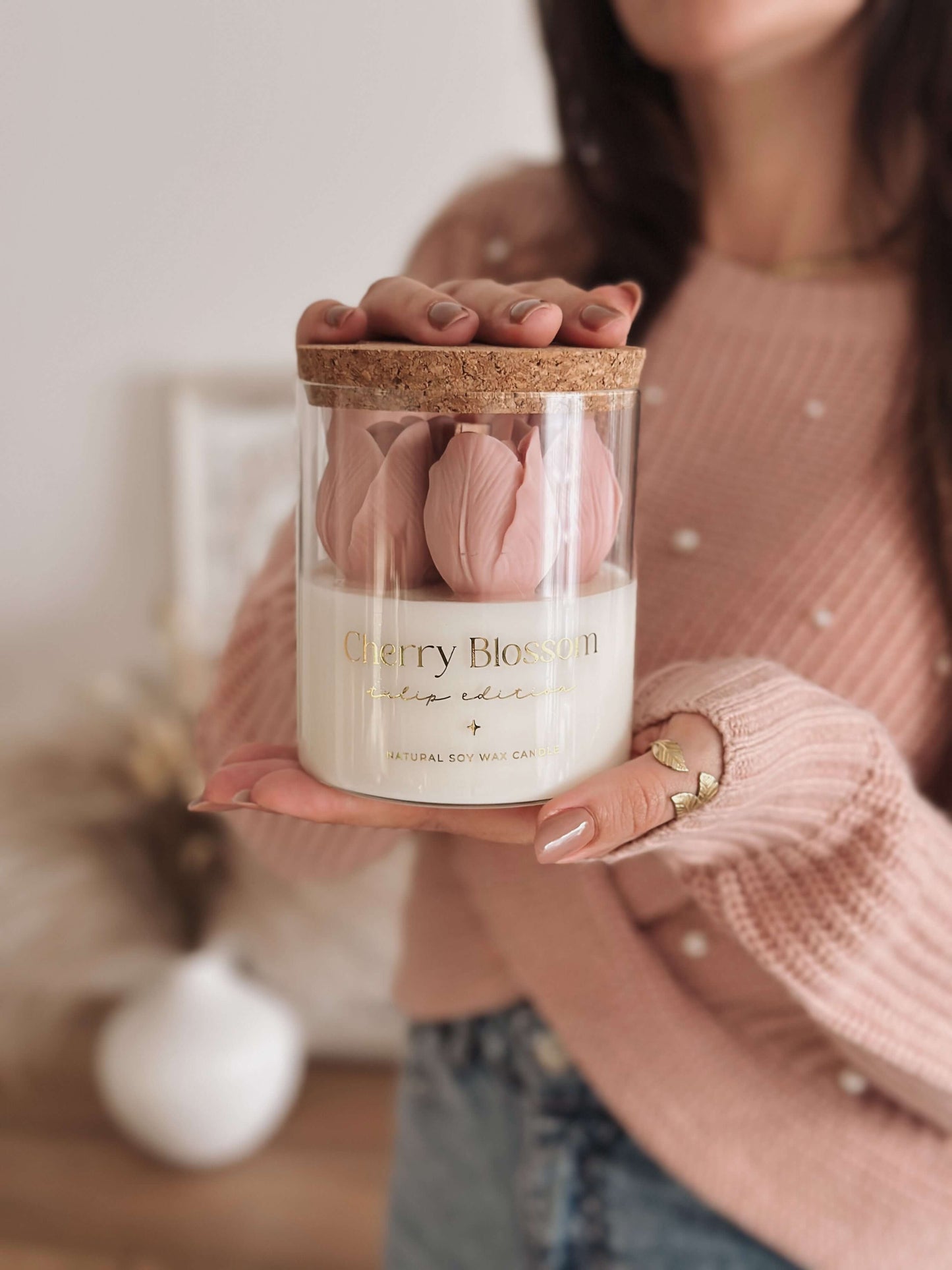 Vela Botánica | Tulipanes Rosa | Flor de Cerezo 400g