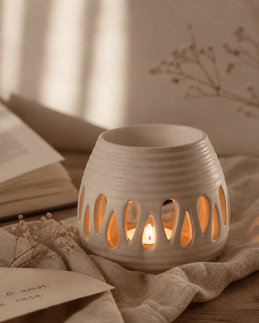 Ceramic Wax Warmer White | Drops